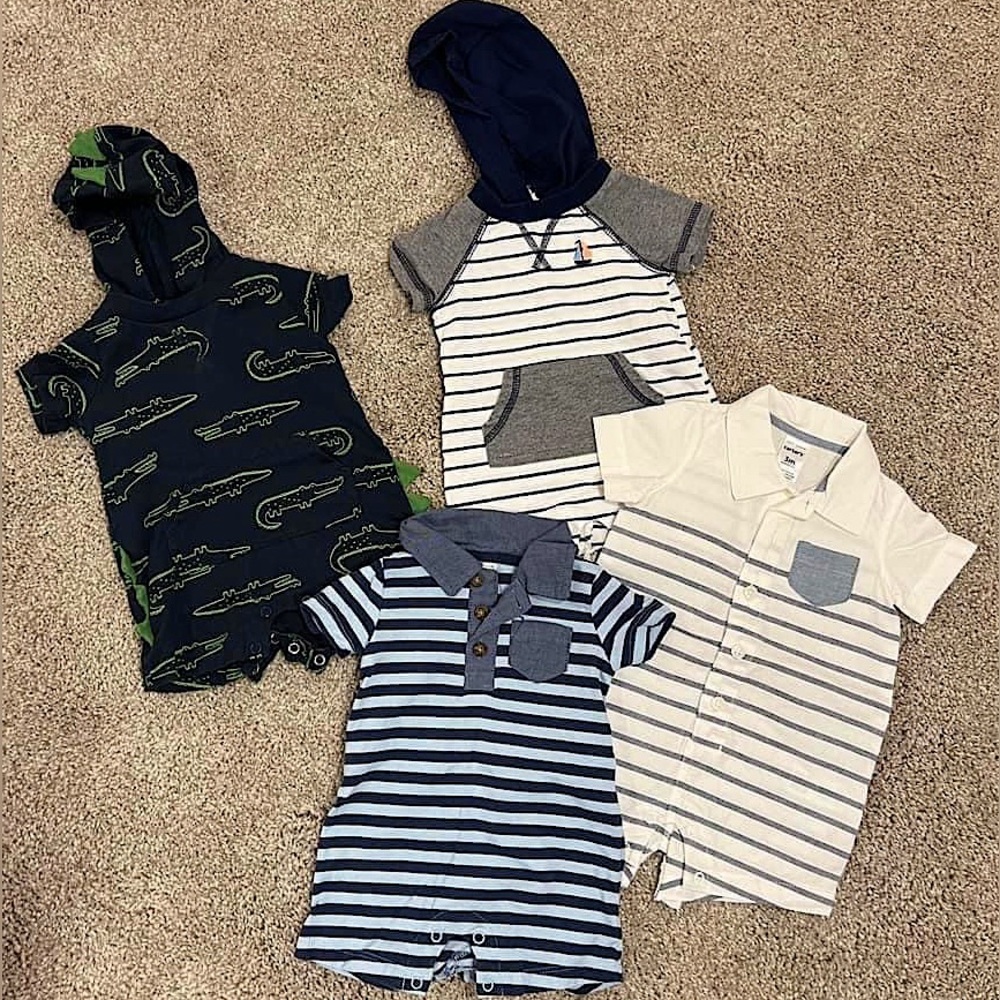 3 month rompers